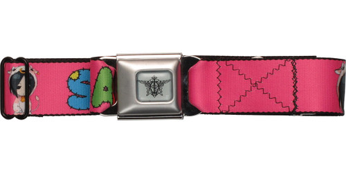 Black Butler Sebastian Stitched Letters Pink Seatbelt Mesh Belt Black Butler Sebastian Stitched Letters Pink Seatbelt Mesh Belt