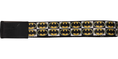 Batman Checker Board Logos Wide Mesh Belt Batman Checker Board Logos Wide Mesh Belt