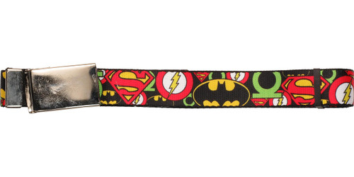 Justice League Overlapping Logos Mesh Belt Justice League Overlapping Logos Mesh Belt