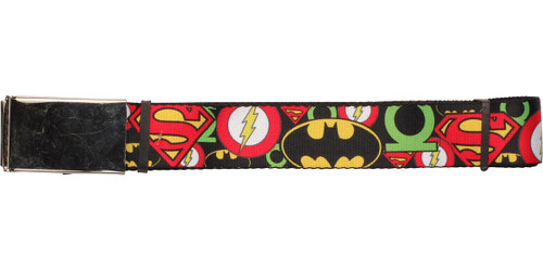 Justice League Overlapping Logos Wide Mesh Belt Justice League Overlapping Logos Wide Mesh Belt