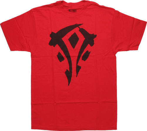 World Of Warcraft Mop Horde Logo Red T Shirt