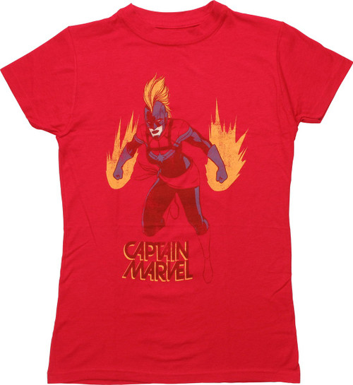 Captain Marvel Energy Burst Juniors T-Shirt Captain Marvel Energy Burst Juniors T-Shirt