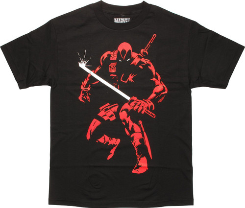 Deadpool Shadow Foil Katana T-Shirt Deadpool Shadow Foil Katana T-Shirt