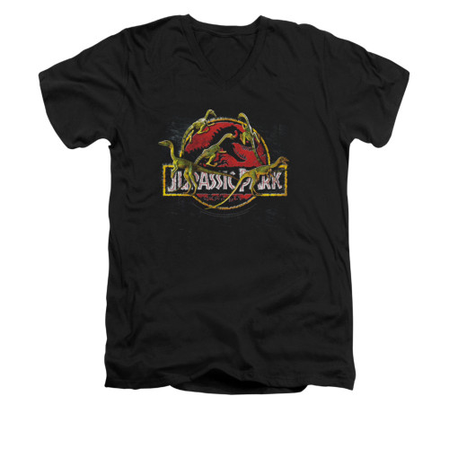 Jurassic Park Compy Logo V Neck T Shirt Jurassic Park Compy Logo V Neck T Shirt