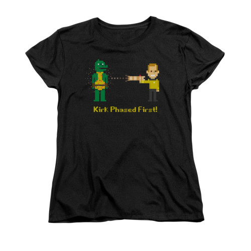 Star Trek Kirk Phased First Ladies T Shirt Star Trek Kirk Phased First Ladies T Shirt