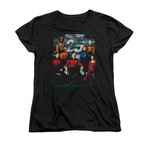 Star Trek TNG 25 Cast Ladies T Shirt Star Trek TNG 25 Cast Ladies T Shirt