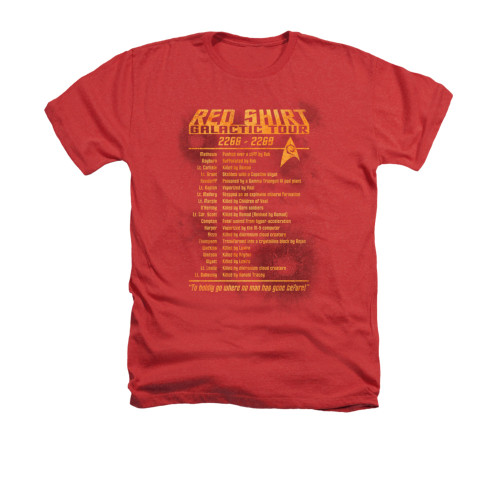 Star Trek Red Shirt Tour Heather T Shirt Star Trek Red Shirt Tour Heather T Shirt