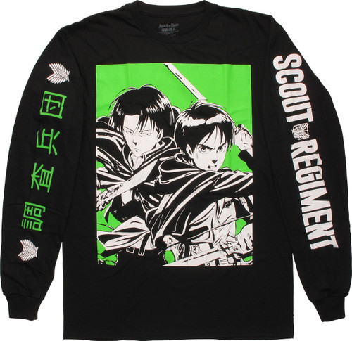 Attack On Titan Eren And Levi Long Sleeve T Shirt