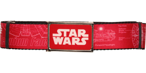 Star Wars Falcon Blueprints Red Wide Mesh Belt Star Wars Falcon Blueprints Red Wide Mesh Belt