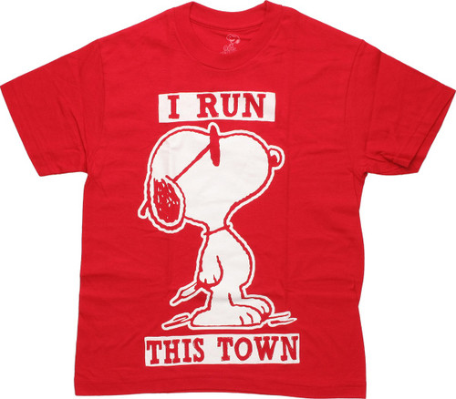 Peanuts Run Town Red Youth T Shirt Peanuts Run Town Red Youth T Shirt