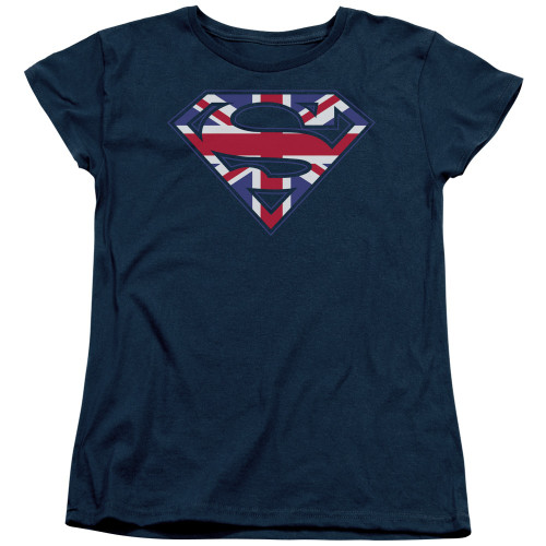 Superman Union Jack Ladies T Shirt Superman Union Jack Ladies T Shirt