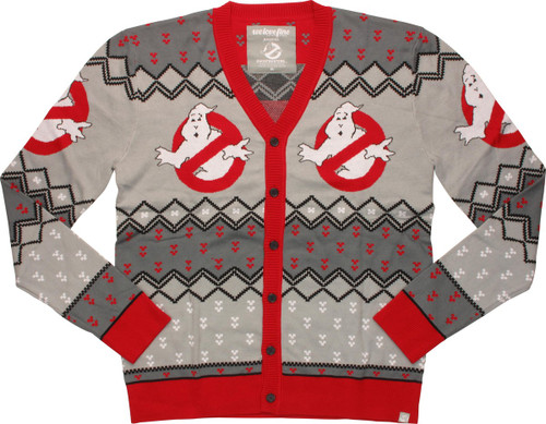 Ghostbusters Logo Knit Cardigan Sweater Ghostbusters Logo Knit Cardigan Sweater