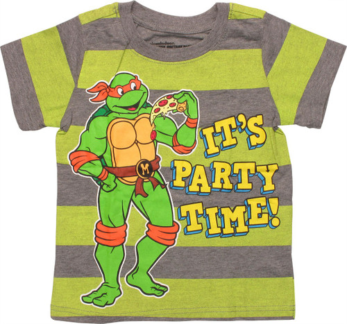 Ninja Turtles Party Time Striped Toddler T-Shirt