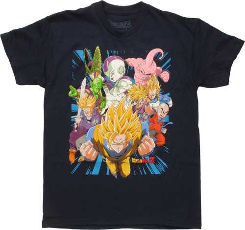 Dragon Ball Z Characters Action Pose Youth T-Shirt Dragon Ball Z Characters Action Pose Youth T-Shirt