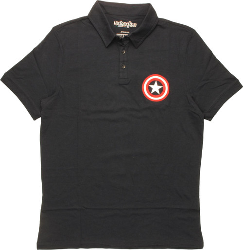 Captain America Large Shield Logo Polo Shirt Captain America Large Shield Logo Polo Shirt