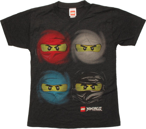 Lego Ninjago Four Ninja Faces Youth T-Shirt Lego Ninjago Four Ninja Faces Youth T-Shirt