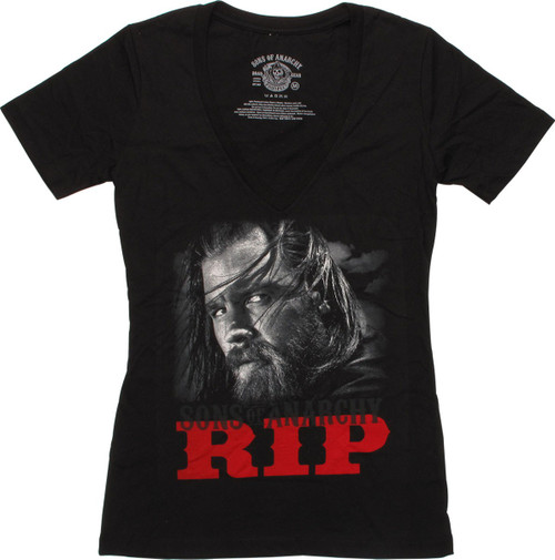 Sons of Anarchy Opie RIP V Neck Juniors T-Shirt