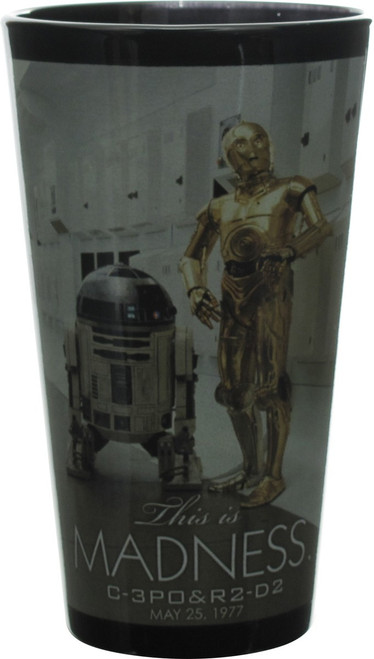 Star Wars R2-D2 & C-3PO This is Madness Pint Glass Star Wars R2-D2 & C-3PO This is Madness Pint Glass