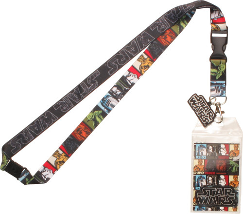 Star Wars Characters in Squares Charm Lanyard Star Wars Characters in Squares Charm Lanyard