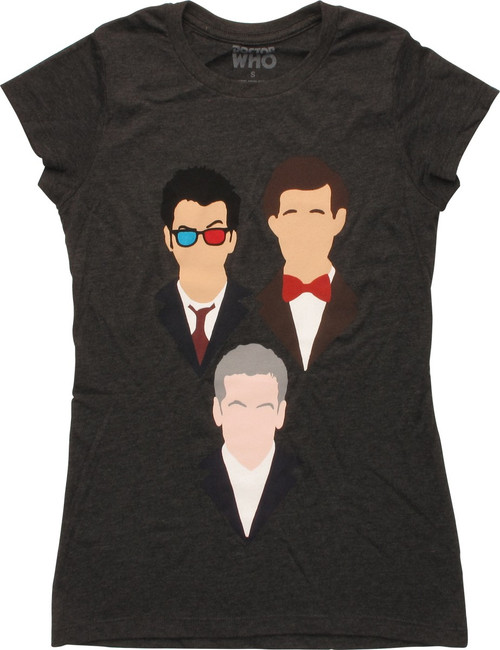 Doctor Who 10th 11th 12th Line-up Juniors T-Shirt Doctor Who 10th 11th 12th Line-up Juniors T-Shirt