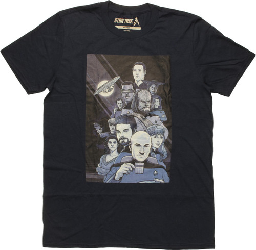 Star Trek Next Generation Crew Artwork T-Shirt Star Trek Next Generation Crew Artwork T-Shirt
