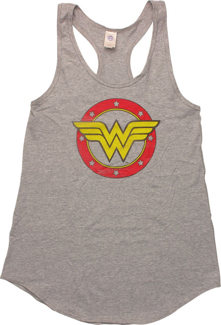Wonder Woman Logo Flowy Racer Juniors Tank Top