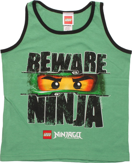 Lego Ninjago Beware Ninja Tank Top Juvenile Shirt Lego Ninjago Beware Ninja Tank Top Juvenile Shirt
