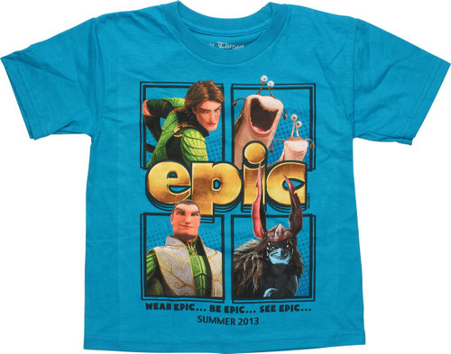 Epic Characters Square Blue Juvenile T-Shirt Epic Characters Square Blue Juvenile T-Shirt