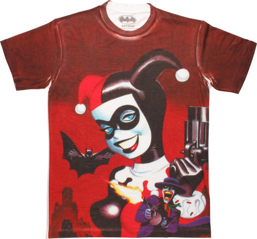 Harley Quinn Joker Shots Sublimated T-Shirt Harley Quinn Joker Shots Sublimated T-Shirt