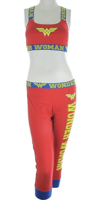 Wonder Woman Bandeau Jogger Capri Pajama Set Wonder Woman Bandeau Jogger Capri Pajama Set