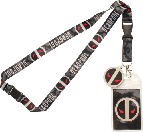 Deadpool Grayscale Charm Lanyard Deadpool Grayscale Charm Lanyard