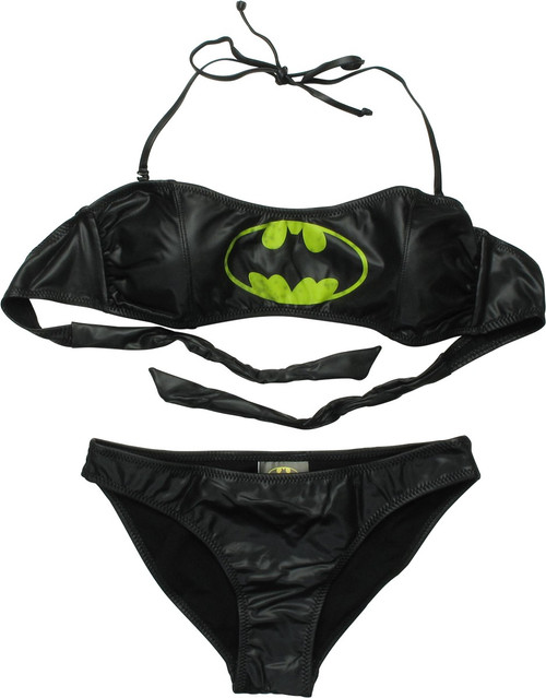 Batman Logo Chain Twist Low Rise Bikini Swimsuit