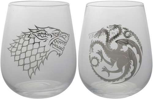 Game of Thrones Stark Targaryen Stemless Glass Set Game of Thrones Stark Targaryen Stemless Glass Set