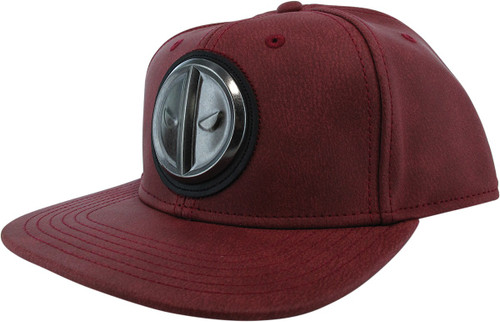 Deadpool Metal Logo Faux Leather Snapback Hat