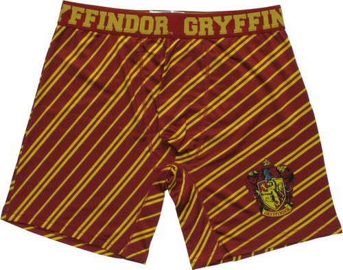 Harry Potter Hufflepuff Crest Striped Boxer Briefs