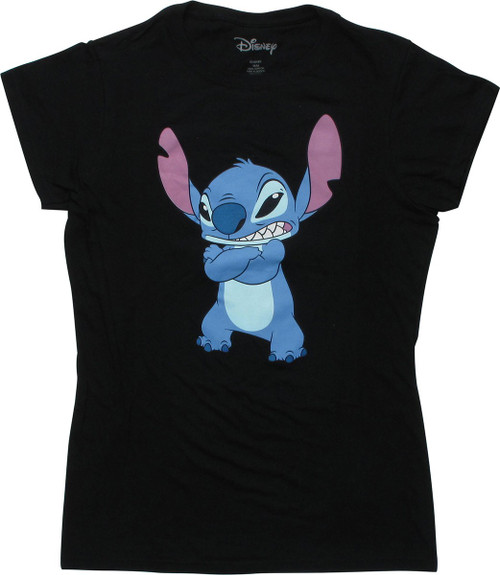 Lilo And Stitch Stitch Arms Cross Juniors T Shirt