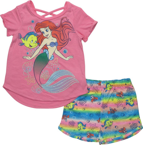 Little Mermaid Ariel Girls Juvenile T Shirt Set