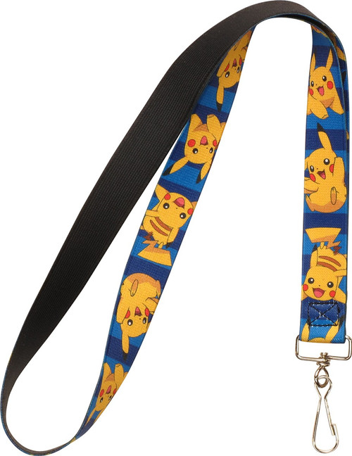 Pokemon Pikachu Blue Stripes Elastic Lanyard Pokemon Pikachu Blue Stripes Elastic Lanyard