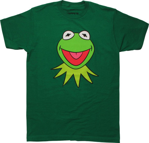 Muppets Kermit Head Green T-Shirt Muppets Kermit Head Green T-Shirt