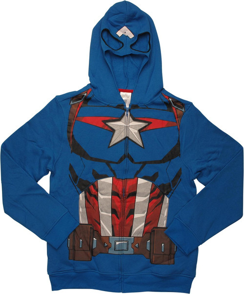 Captain America Avengers Costume Zipper Hoodie