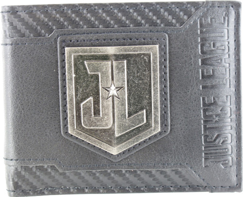 Justice League Movie Metal Logo Bi Fold Wallet Justice League Movie Metal Logo Bi Fold Wallet