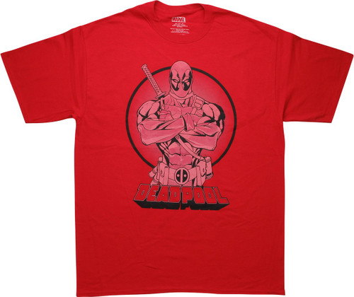 Deadpool Arms Crossed Red T-Shirt Deadpool Arms Crossed Red T-Shirt