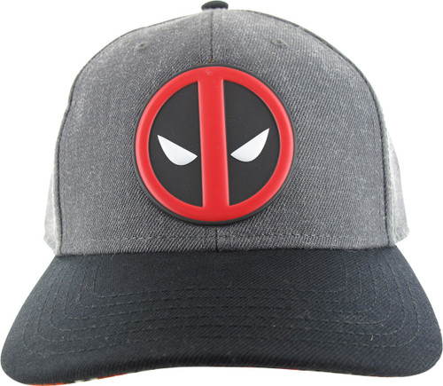 Deadpool Logo Heather Charcoal Snapback Hat