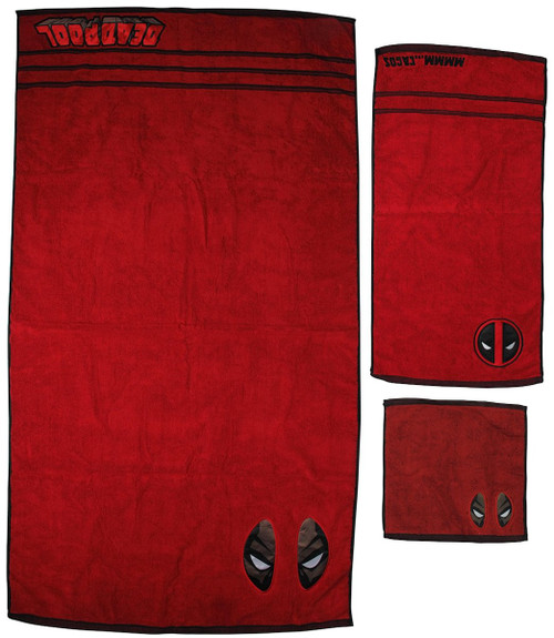 Deadpool Mask 3 Piece Towel Set Deadpool Mask 3 Piece Towel Set