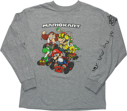 Mario Kart Close Race Long Sleeve Youth T-Shirt Mario Kart Close Race Long Sleeve Youth T-Shirt