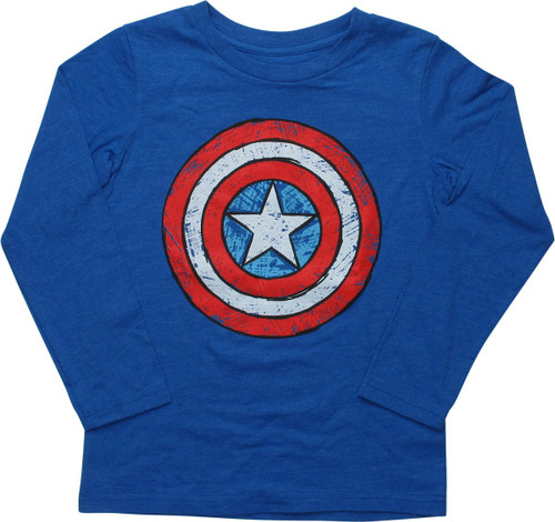 Captain America Crayon Logo Youth T-Shirt