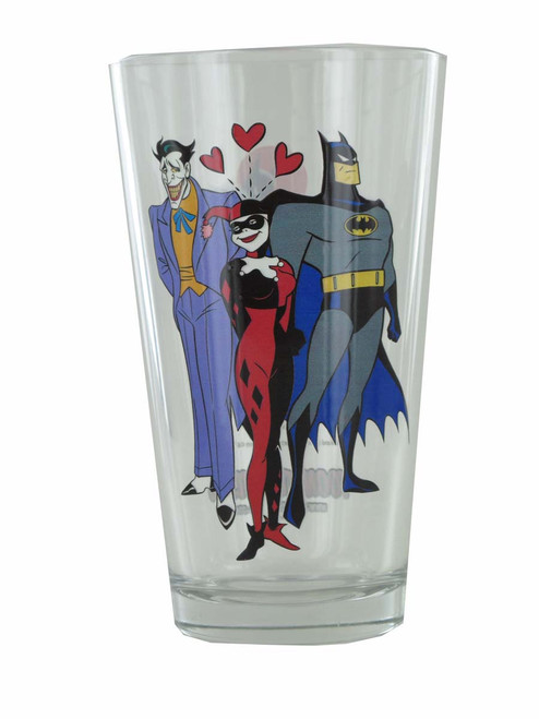Batman Animated Series Love Triangle TT Pint Glass Batman Animated Series Love Triangle TT Pint Glass