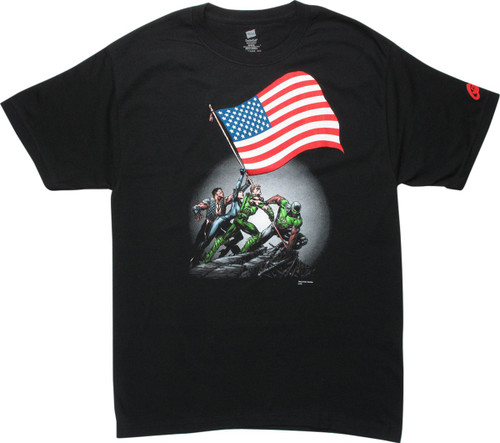 Justice League Flag Raise T-Shirt Justice League Flag Raise T-Shirt