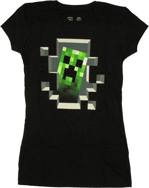 Girl's Minecraft Creeper Face T-Shirt