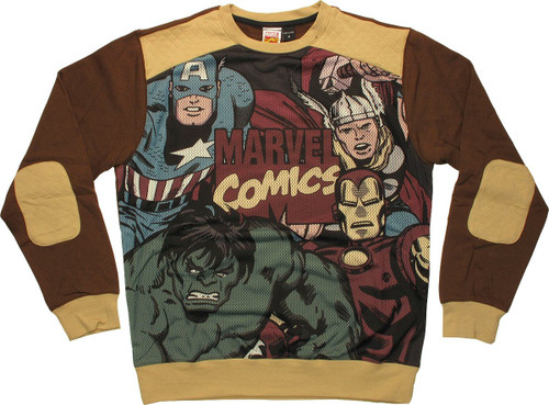 Avengers Group Sublimated Overlay Sweatshirt